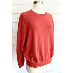 ALEX MILL Isabelle Button Side Sweater in Amber Red - XXL